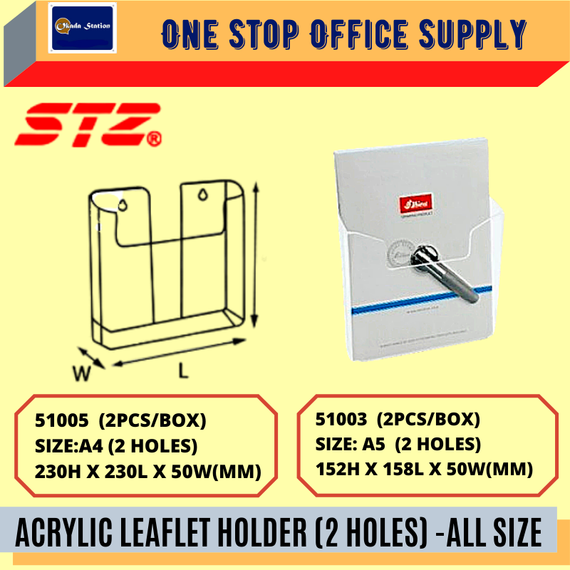 ACRYLIC LEAFLET HOLDER (2 HOLES) -ALL SIZE /STZ /Acrylic Leaflet Holder /Leaflet /2 Holes Leaflet Holder /STZ Acrylic Holder /Information Holder
