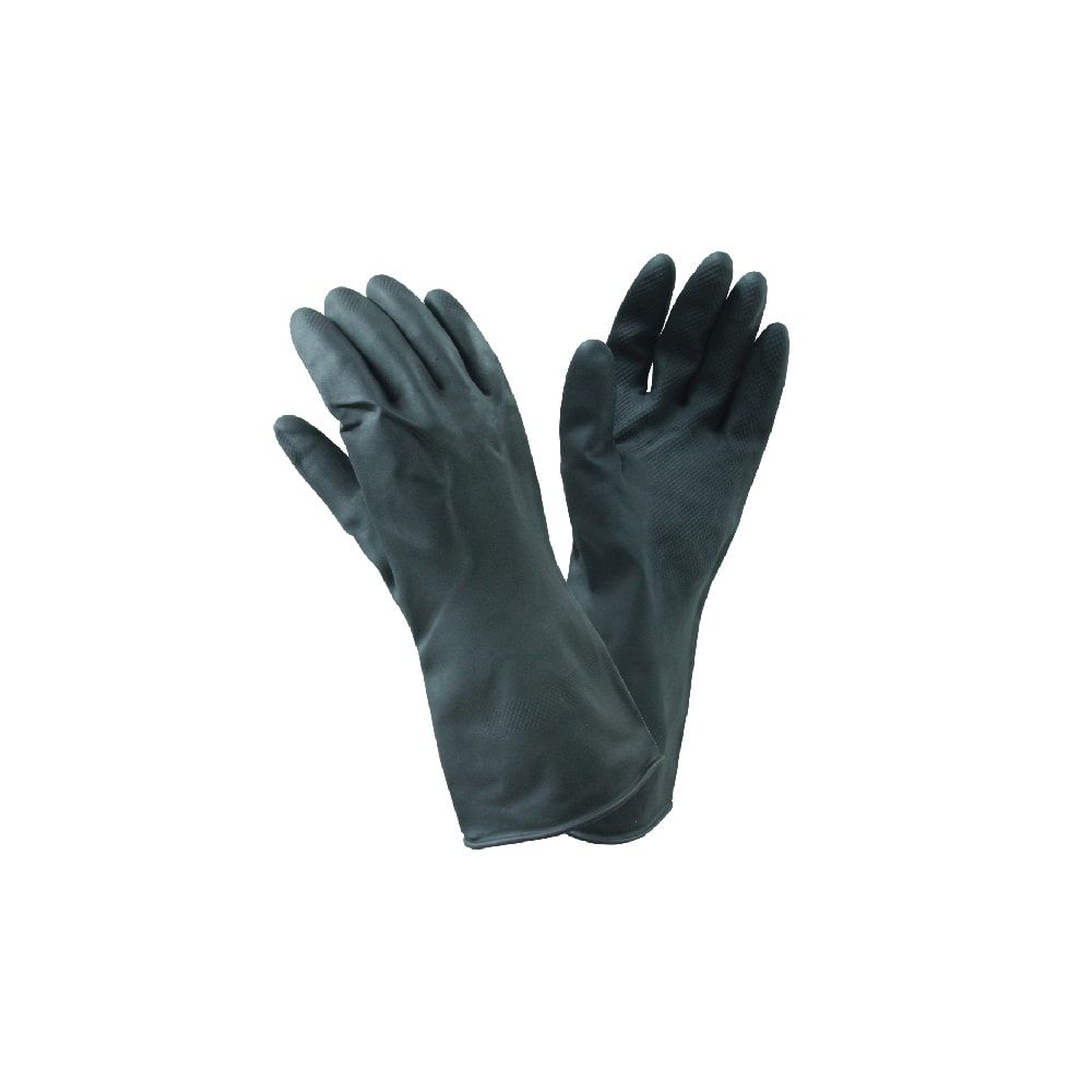 QP 1pr 13" Black Rubber Glove