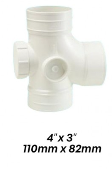 ATKC UPVC Fittings Equal Single Branch I/O 4"x3" (110MMx82MM)