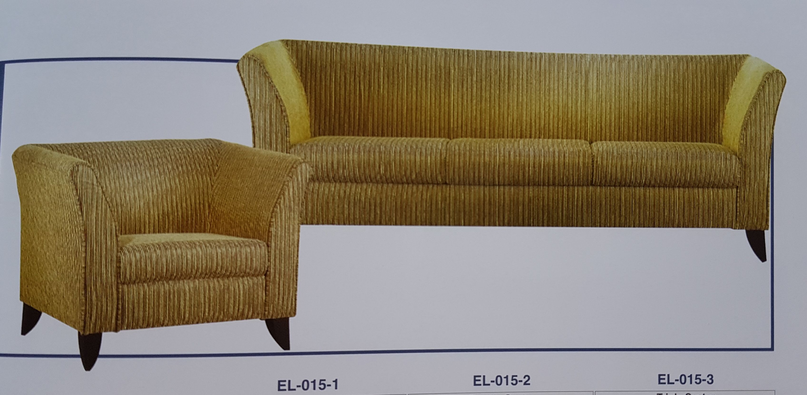 EL-015 FABRIC SOFA, EL-015-1 SINGLE SEATER, EL-015-2 DOUBLE SEATER, EL-015-3 TRIPLE SEATER