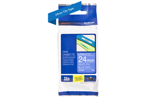 Brother TZe-555 White on Blue (24mm) Tapes