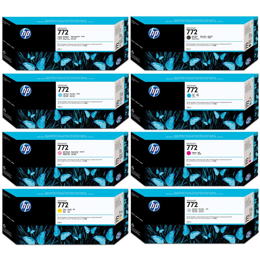HP 772 DESIGNJET INK CARTRIDGES 300ML - CN629A,CN630A,CN631A, CN632A,CN633A, CN634A,CN635A,CN636A