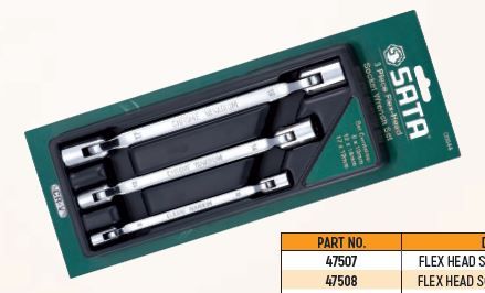 3PC FLEX HEAD SOCKET WRENCH SET (MM)