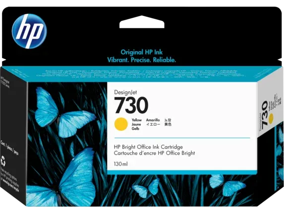 Genuine Malaysia HP Warranty - HP 730 Yellow DesignJet 130ml Ink Cartridge