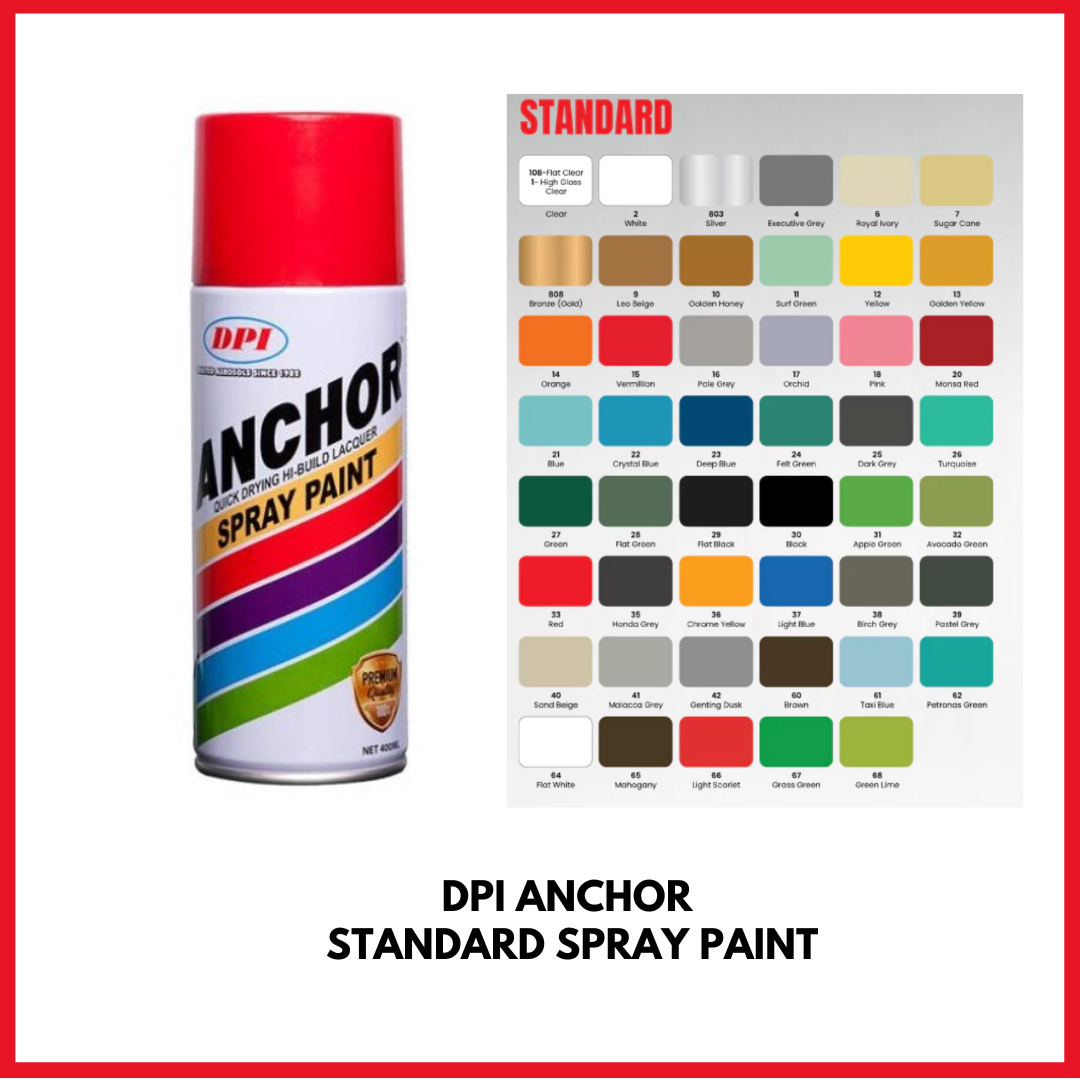 DPI Anchor Standard Spray Paint / Cat Sembur ( 1 DOZEN / 12 PCS ) ( 1 DZ for 1 COLOR)