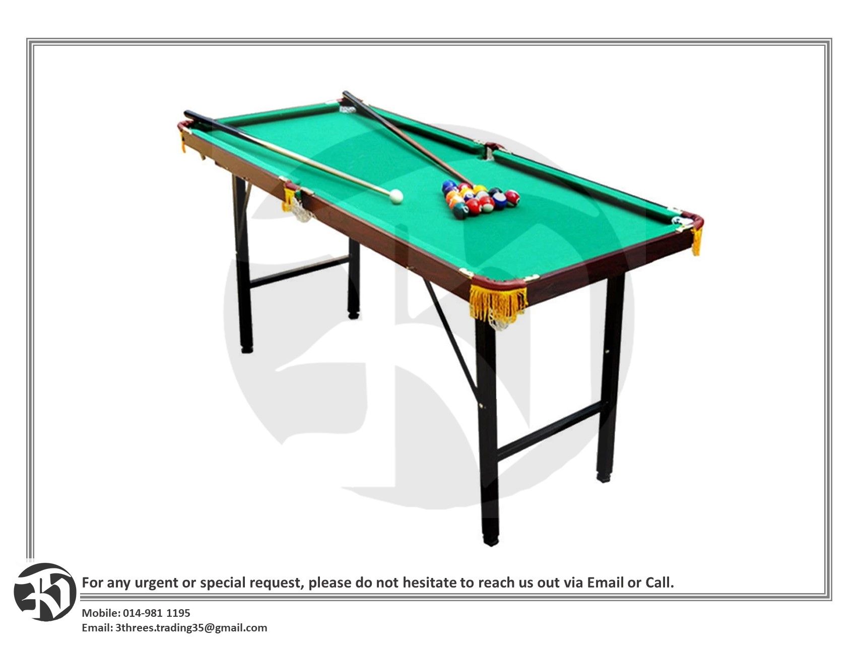 Foldable Pool Table c/w Accessories