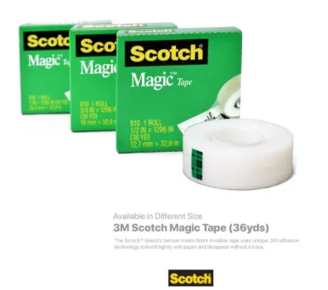 3M Scotch Magic Tape / One Side Frosted Invisible Tape For Writing (12mm/19mm) 33 Meter