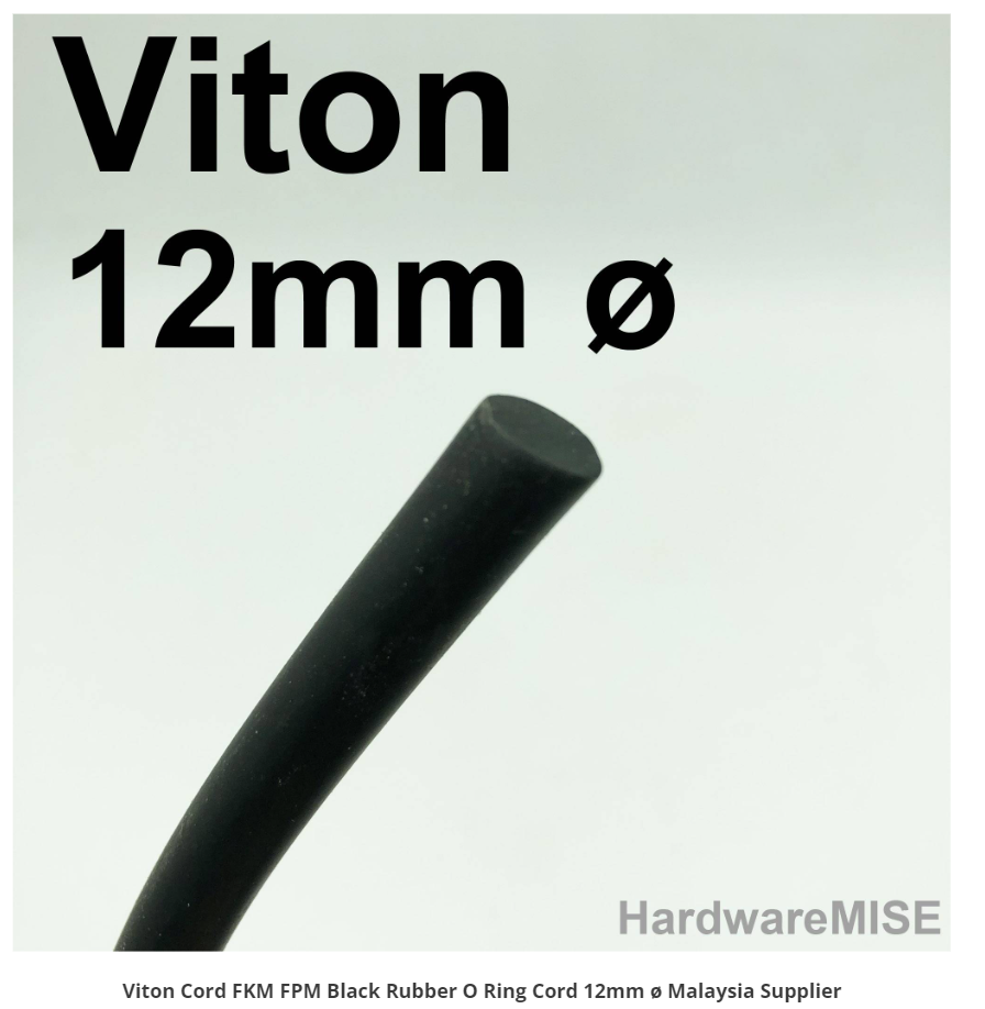 VITON CORD FKM FPM BLACK RUBBER O RING CORD 12MM Ø MALAYSIA SUPPLIER