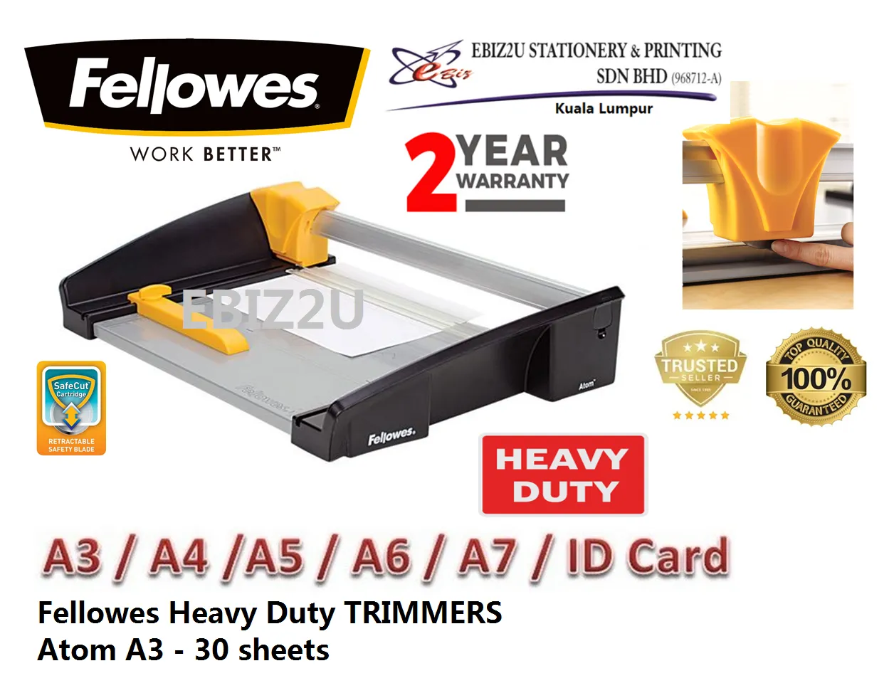 Fellowes Heavy Duty TRIMMERS Atom A3 -Replace new model Gammar A3