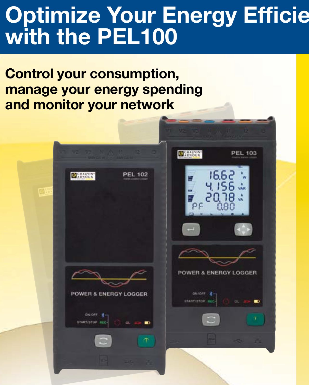 Chauvin Arnoux Power & Energy Data Logger, Mains-Powered PEL 102 PEL 203