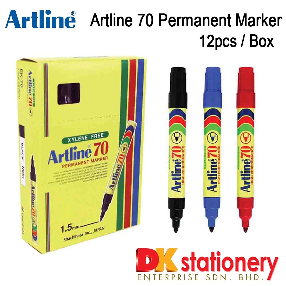 ARTLINE 70 PERMANENT MARKER RED 1.5MM EK-70 (12PCS)