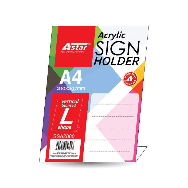 SSA2880 ASTAR ACRYLIC SIGN HOLDER