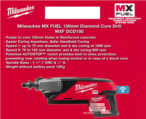 New Milwaukee® MX FUEL 150mm Diamond Core Drill / Full Set