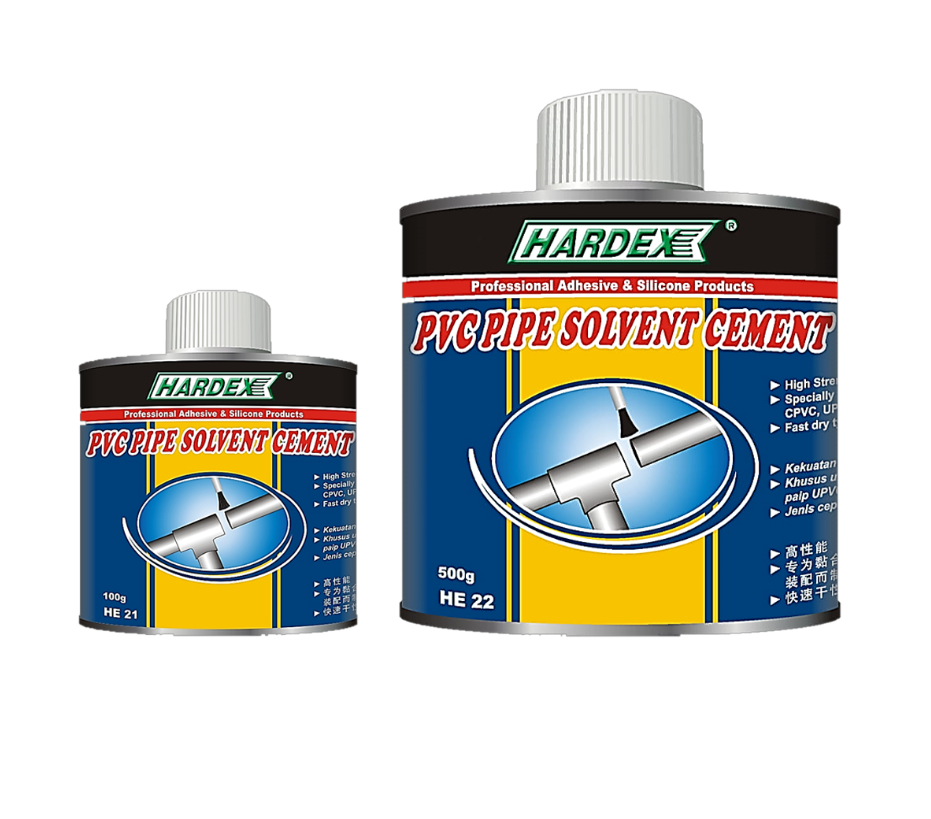 HARDEX PVC PIPE SOLVENT CEMENT 100G 500G HE-21 HE-22