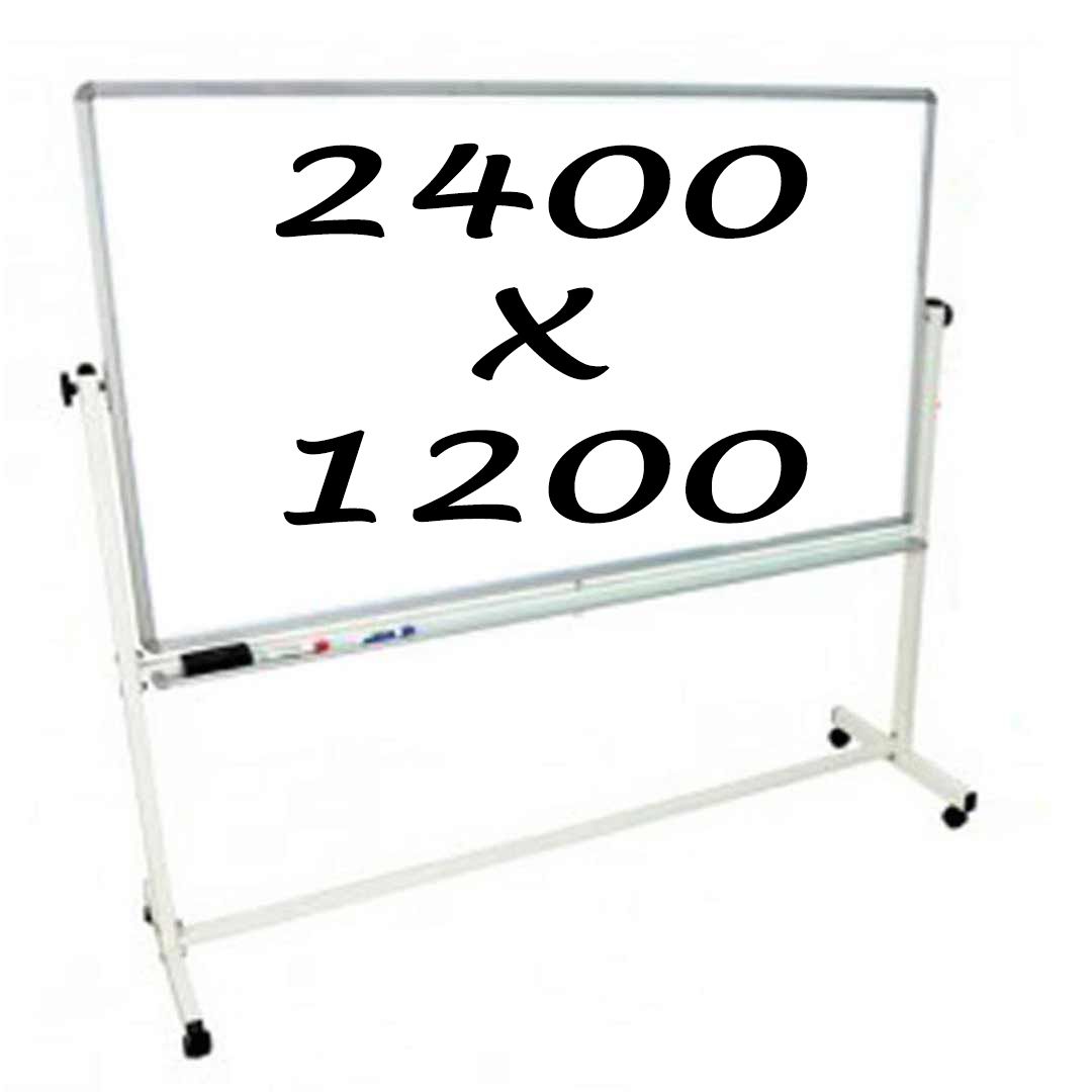 Whiteboard Double Sided 2400 X 1200mm Pivoting Commercial Magnetic Writing Board