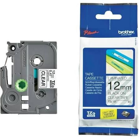 Brother TZe-131 Tape (12mm) - Black on Clear