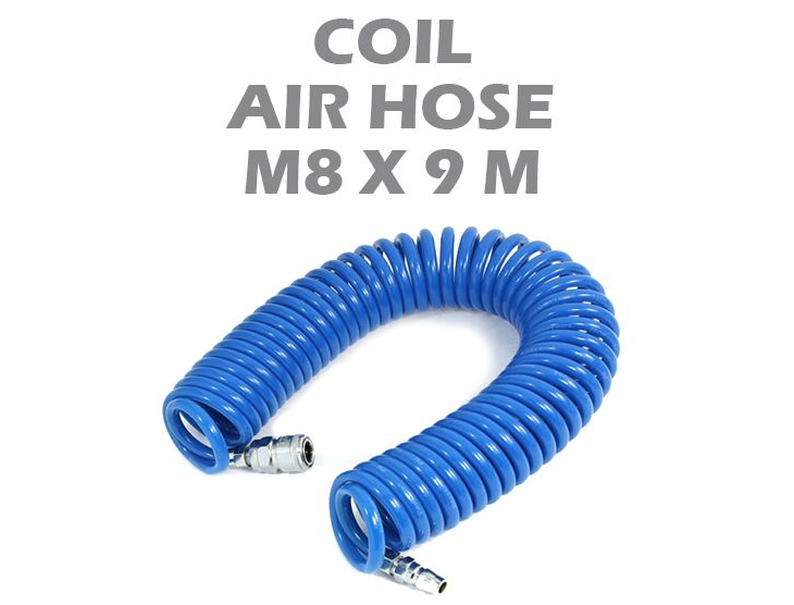 RANDOM COIL AIR HOSE M8 X 9M (RANDOM)