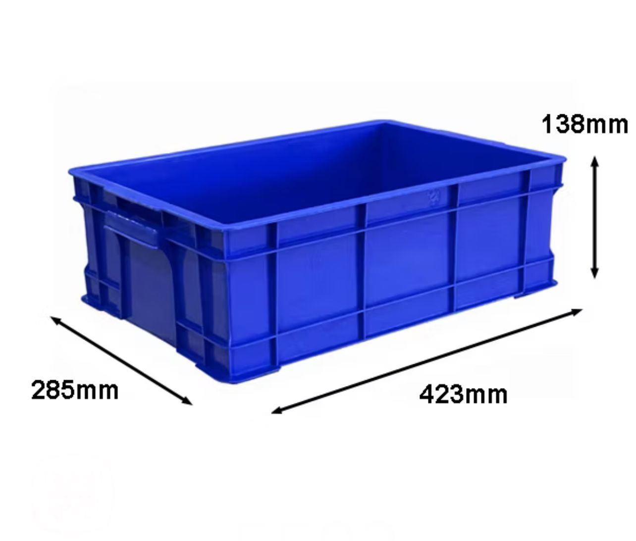 Plastic Heavy Duty Crate / Stackable Container / Industrial Crate / Plastic Container / Storage Box (285mm x 423mm x 138mm)