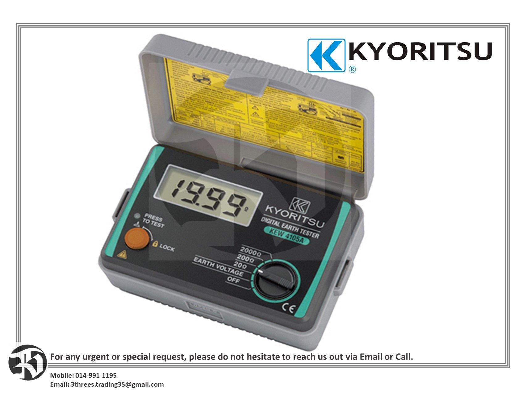 KYORITSU Digital Earth Resistance Tester KEW 4105A