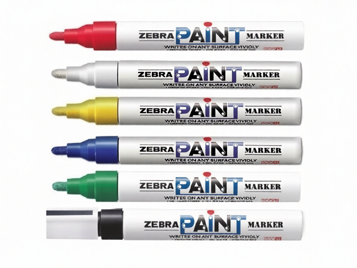ZEBRA Paint Marker Medium Point/ Marker Pen - White / Yellow / Black / Blue / Green / Red (10s)