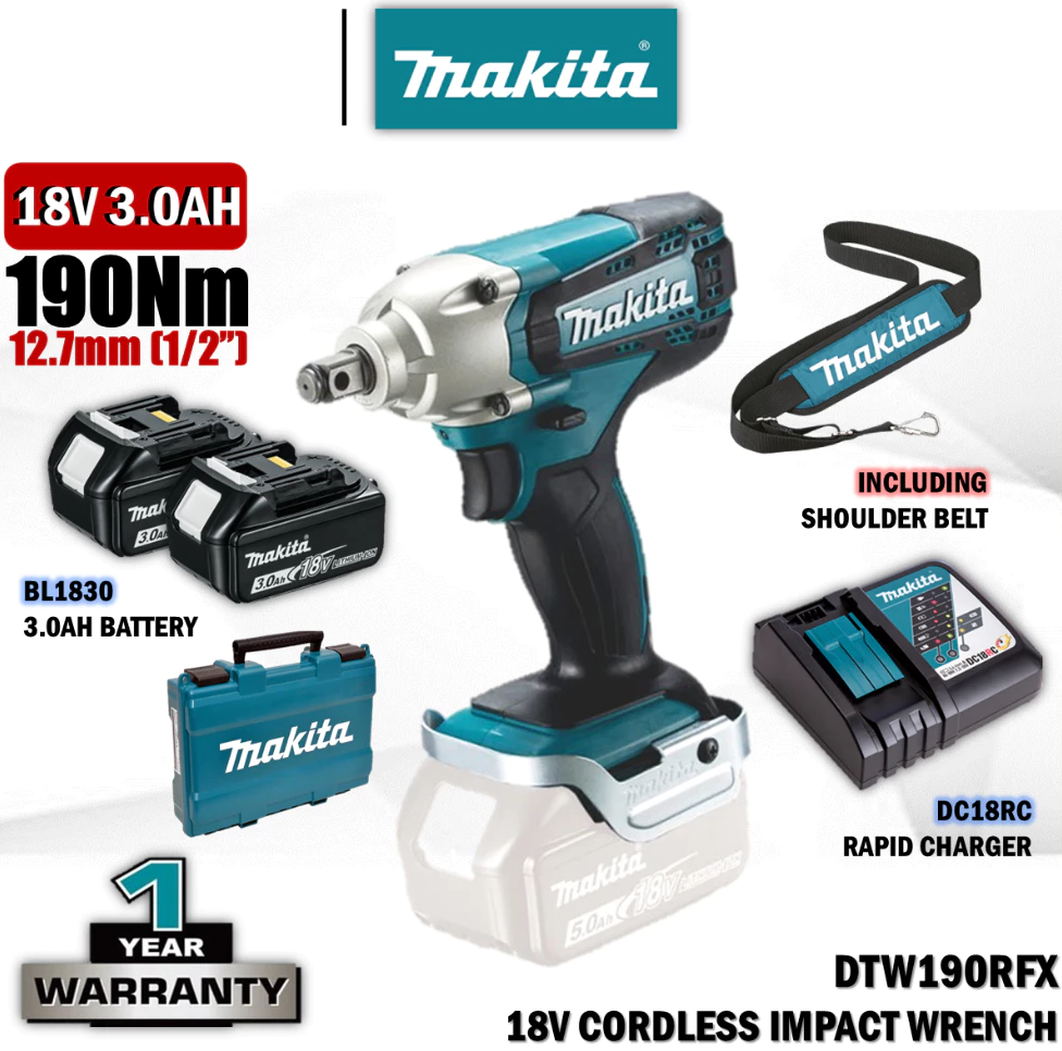 MAKITA 18V DTW190RFX IMPACT WRENCH 1/2"