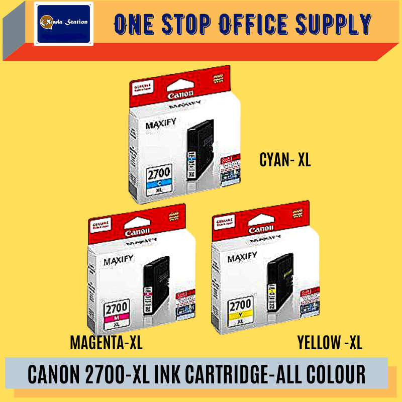 CANON 2700 XL INK CARTRIDGE -ALL COLOUR /Canon /Ink cartridge /Toner Cartridge /2700 XL #Cyan #Yellow #Magenta