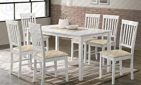 DINING TABLE FOR 6 PERSON WITH 6 CHAIRS -SOLID WOOD / DINING TABLE / OFFICE FURNITURE / TABLE / CHAIR