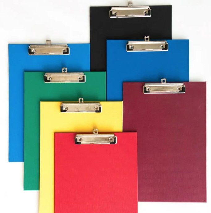 LION COLOUR PP F4 SIZE CLIPBOARD WITH 120MM - WIRE CLIP - 12PCS/BOX