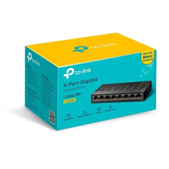 TP-Link LiteWave LS1008G 8-Port Gigabit 10/100/1000Mbps Desktop Network Ethernet LAN Switch
