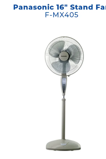 Panasonic 16" Stand Fan F-MX405 | 3 Speed Selection