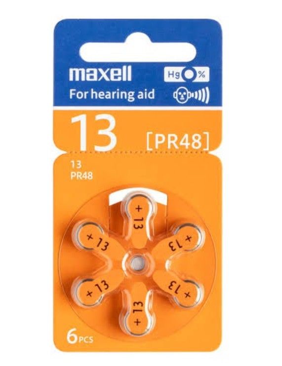 Maxell Hearing Aid Zinc-Air Battery (6pcs pack) PR48 (HA13)