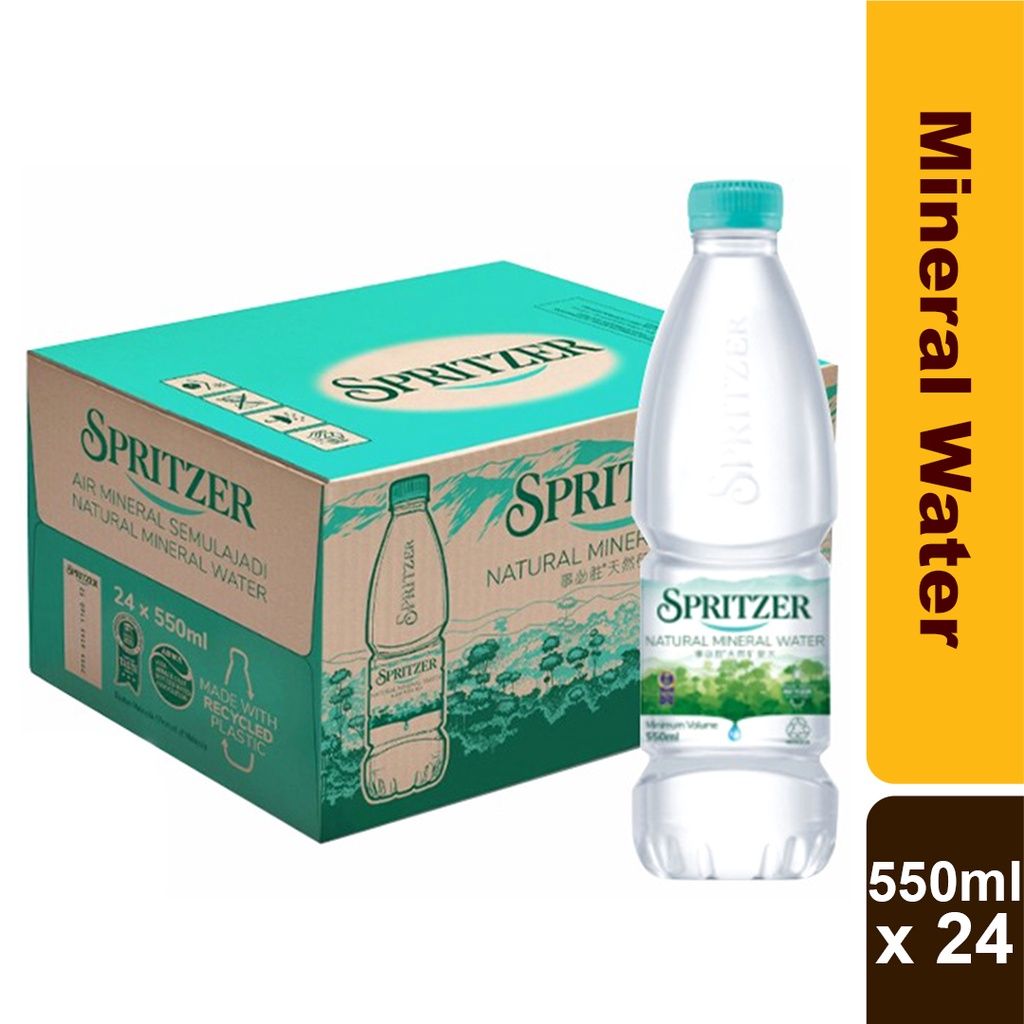 Spritzer Natural Mineral Water 1 Carton (24 x 550ml)