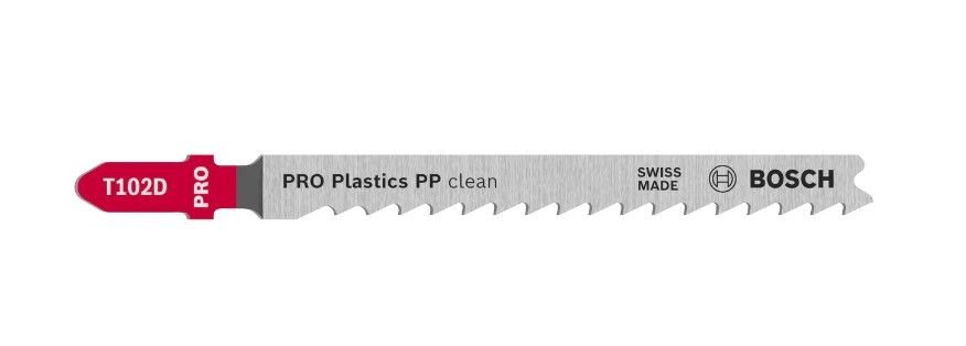 BOSCH PRO PLASTICS PP CLEAN T102D JIGSAW BLADE, 100 MM, 5 PCS (2608667444)