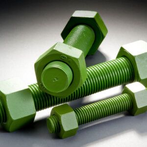 ASTM A320 L7 Stud Bolt c/w 2 A194 Gr.4 Heavy Hex Nuts Xylan 1070 Green coated