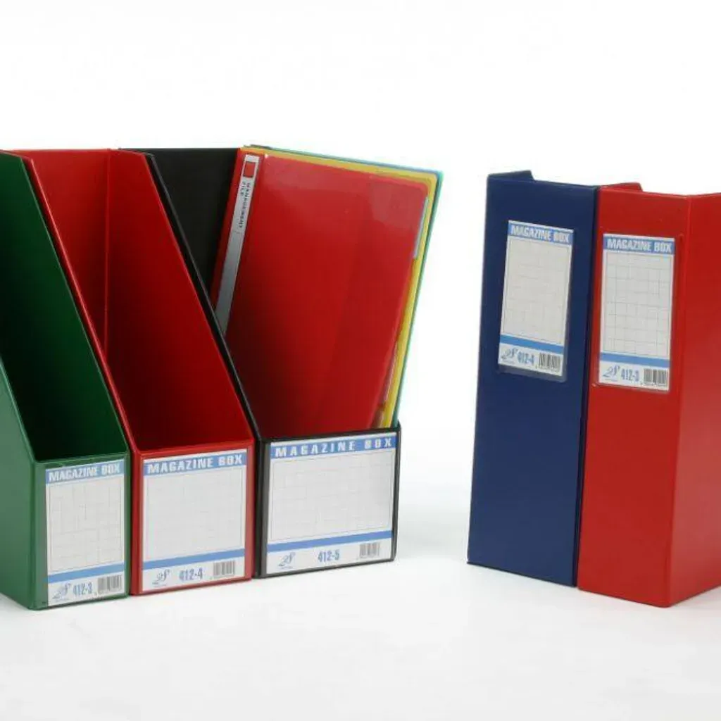 412 PVC MAGAZINE BOX FILE (3") (4') (5") (6") / MAGAZINE HOLDER / MAGAZINE FILE / BOX FILE / FILE / PVC MATERIAL