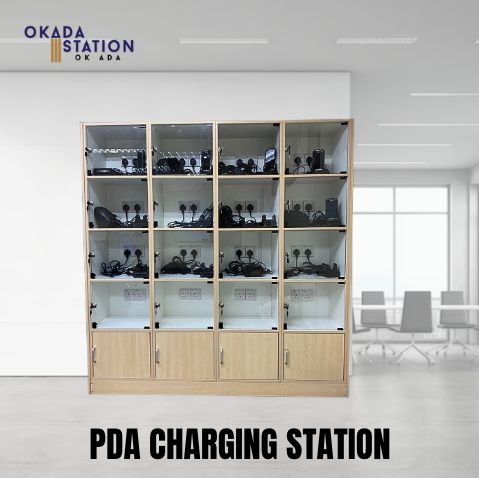 ok PDA CHARGING STATION - WITH GLASS SWINGING DOOR / WITH INDIVIDUAL LOCKE / CHARGING STATION / PDA