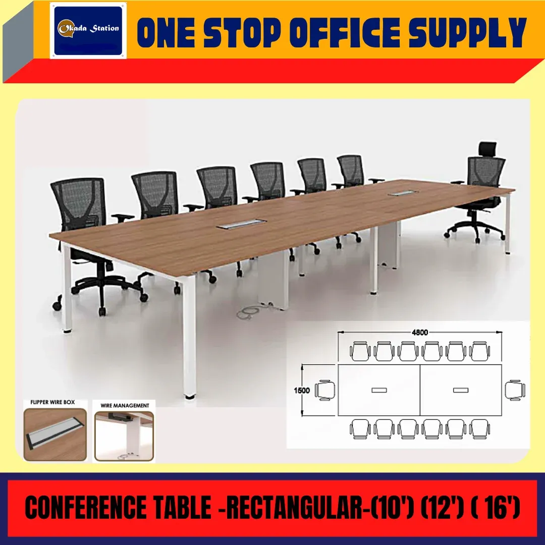 URC 4800 CONFERENCE TABLE -16' COMPLETE WITH WIRE MANAGEMENT & FLIPPER BOX / MEETING TABLE / CONFERENCE / OFFICE TABLE