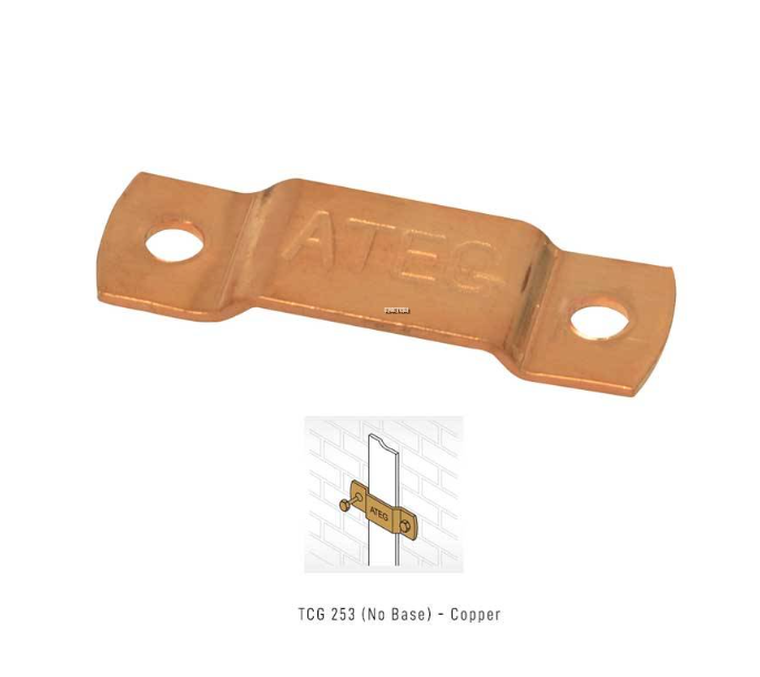 ATEG TCG253 LIGHTNING CONDUCTOR FIXING TAPE CLIP 25 X 3MM COPPER WITHOUT BASE