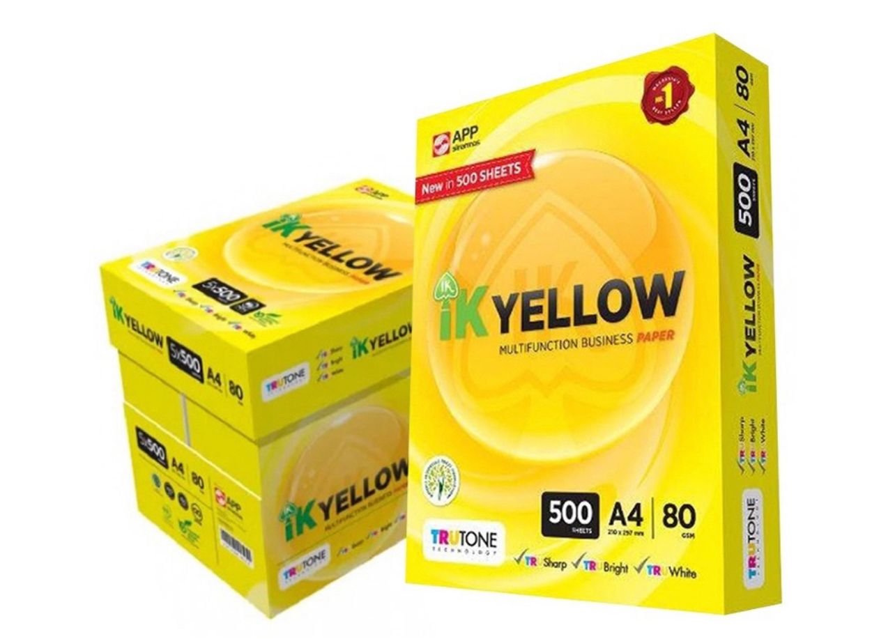 A4 Paper IK Yellow 80gsm 500 sheet
