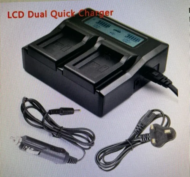usb dual battery charger quick charge sony np-fp50 / fp51 np-fp70 np-fp90