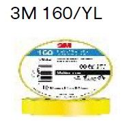 3M 160/YL, 3M鈩�TEMFLEX鈩�VINYL ELECTRICAL TAPE 160, YELLOW, 18MM X 10M. 100 ROLLS/CASE.