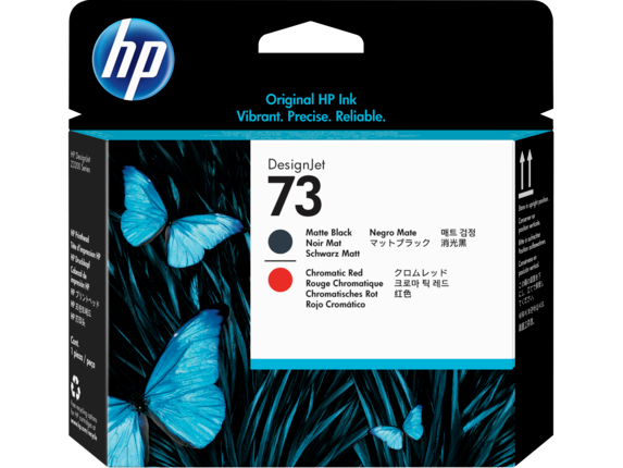 Genuine Malaysia HP Warranty - HP 73 Matte BL & Chromatic Red Printhead