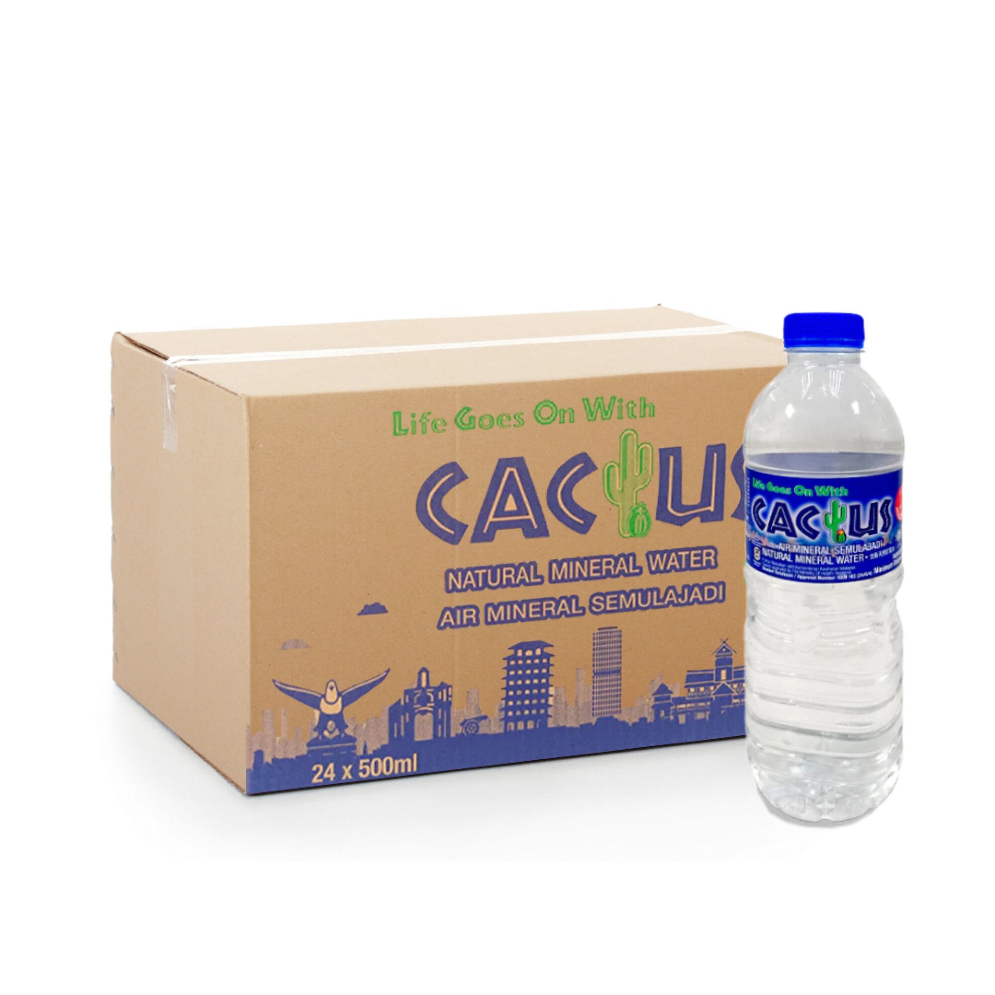 Cactus Natural Mineral Water carton 24 x 500ml