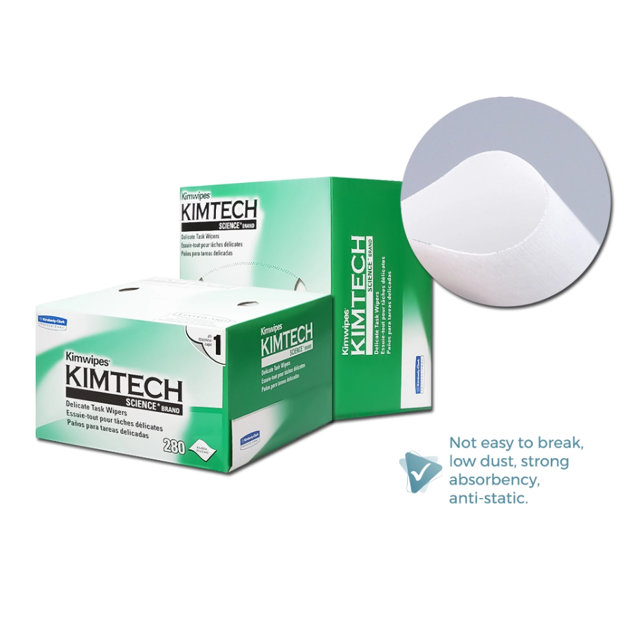 KIMWIPES KIMTECH FTTH FIBER WIPE ANTI-STATIC DUST-FREE LINT FREE TISSUES
