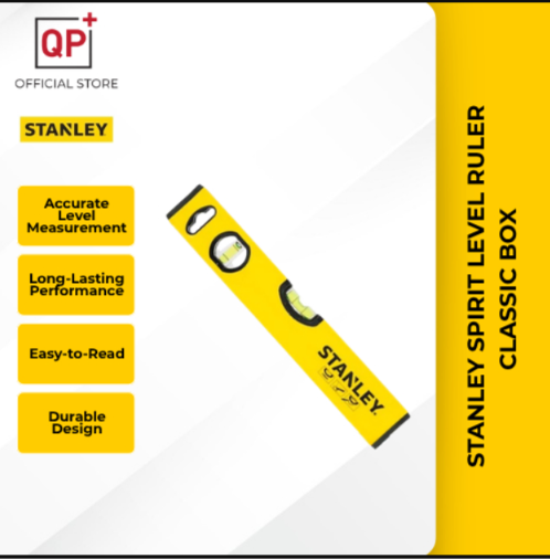 STANLEY SPIRIT LEVEL CLASSIC BOX LEVEL RULER TIMBANG AIR MEASURING LEVEL l PEMBARIS PENDEK l 水平尺-24" (600MM)