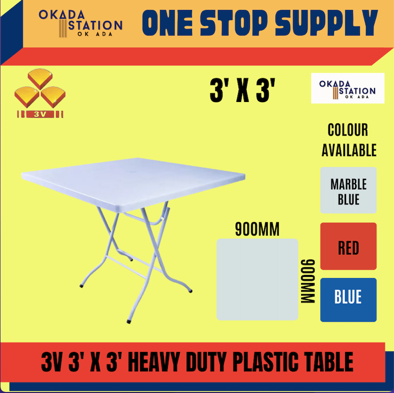 3V Plastic Table 3' x 3' / 3V / Table / Plastic Table / 3V Table / Office Table / 3V Plastic Table