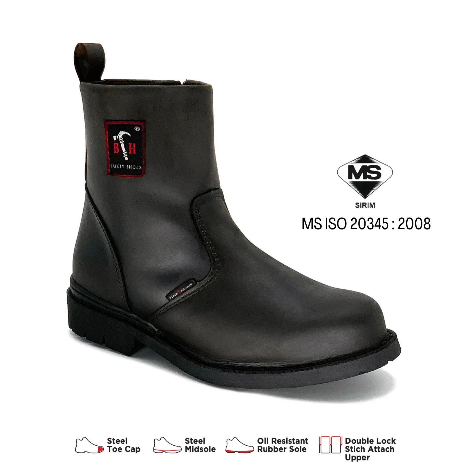 Black Hammer Safety Shoes BH4664