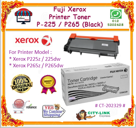 Fuji Xerox Printer Toner - P225 db / P265 dw # Black # CT-202329 ( KTT : 1 Unit )