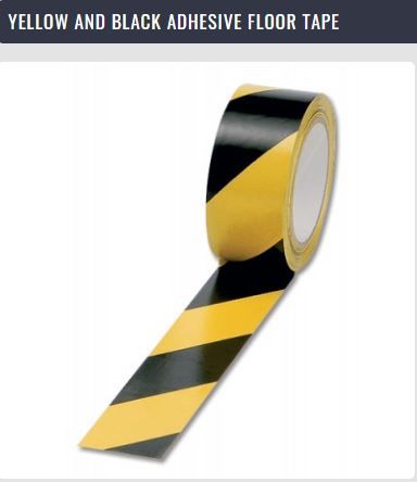 48mm FLOOR TAPE-ZEBRA (YL/BLK)