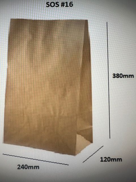 Kraft Brown Paper Bag Size : 240mm (L) x 120mm (W) x 380mm (H) 1 pck/50pcs